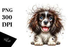 Happy English Springer Spaniel Puppy, Watercolor PNG Product Image 1