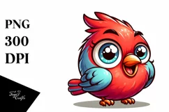 Cute Enthusiastic Baby Cardinal | Sublimation Clipart Product Image 1