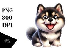 Crazy Akita Sitting | Sublimation | Clipart Product Image 1