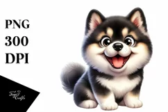 Crazy Akita Sitting | Sublimation | Clipart Product Image 1