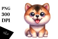 Crazy Akita with Popping Eyes Clipart Product Image 1