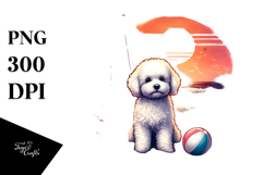 Beach Bichon Frise Tshirt Vector | Sublimation Clipart Product Image 1
