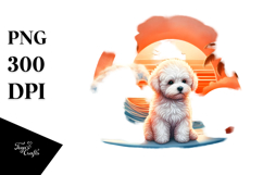 Beach Bichon Frise Tshirt Vector | Sublimation Clipart Product Image 1