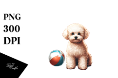 Beach Bichon Frise Tshirt Vector | Sublimation Clipart Product Image 1