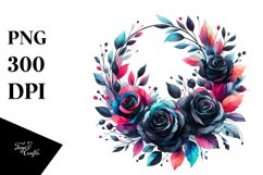 Watercolor Abstract Vibrant Whreath | Sublimation | Clipart Product Image 3