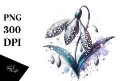 Abstract Detailed Snowdrop Watercolor Splash | Clipart Product Image 1