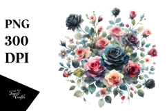 Colorful Black Roses PNG Product Image 1