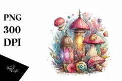Wooden Stained Magical Mushroom PNG Product Image 1