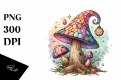 Wooden Stained Magical Mushroom PNG Product Image 1