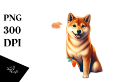 Beach Shiba Inu Sunset | Sublimation Clipart Product Image 1