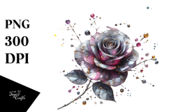 Rose Watercolor Splash PNG Product Image 1