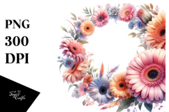 Washed Watercolor Gerbera Glossy Petals | Clipart Product Image 1