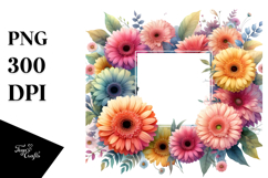 Washed Watercolor Gerbera Glossy Petals | Clipart Product Image 1