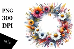 Colorful Wreath Watercolor Clipart Product Image 3
