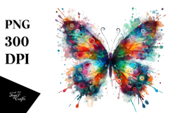 Colorful Butterfly Paint Splash, Transparent PNG Product Image 1