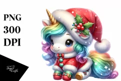 Cute Baby Unicorn | Christmas Clipart Product Image 1