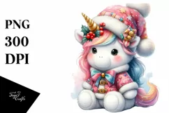 Cute Baby Unicorn | Christmas Clipart Product Image 3