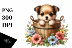 Cute Dog with Flowers, Transparent PNG Product Image 3