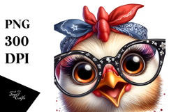 Big-Eyed Chicken with Bandana | Sublimation Clipart Product Image 1