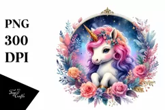 Vibrant Baby Unicorn PNG Product Image 1