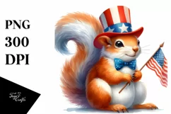 Funny Uncle John Squirrel Watercolor PNG Product Image 3