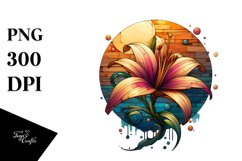 Abstract Wooden Stained Lily | Clipart Product Image 3