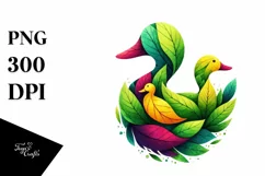 Vibrant Duck with Flowers, PNG Product Image 3