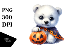Baby Polar Bear with Halloween Costume, Transparent PNG Product Image 1