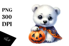 Baby Polar Bear with Halloween Costume, Transparent PNG Product Image 1