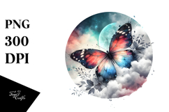 Boho Butterfly with Splashes, High-Res PNG Product Image 1