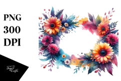 Vibrant Abstract Horizontal Frame | Sublimation Clipart Product Image 1