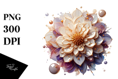 Elegant Dahlia Flower Watercolor PNG Product Image 1