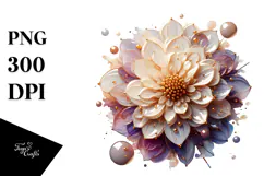 Elegant Dahlia Flower Watercolor PNG Product Image 1