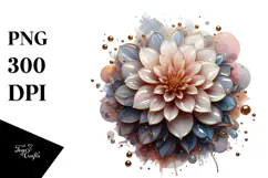 Elegant Dahlia Flower Watercolor PNG Product Image 1