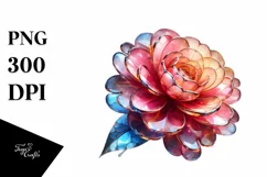 Shiny Camellia Watercolor Splash PNG Product Image 3