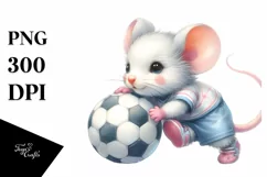 Cute Baby Mouse Playing Handball | Sublimation | Clipart Product Image 3
