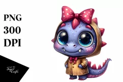 Baby Dragon Big Eyes Bow | Sublimation | Clipart Product Image 1