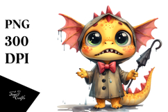 Baby Dragon Big Eyes Bow | Sublimation | Clipart Product Image 1