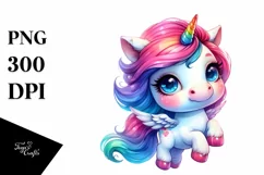 Funny Baby Unicorn Drawing PNG Product Image 3