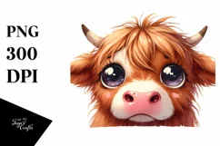 Funny Highland Cow Unicorn PNG Product Image 1
