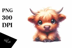 Funny Highland Cow Unicorn PNG Product Image 3