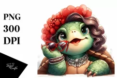 Funny Cute Turtle Portrait | Watercolor Clipart Product Image 3