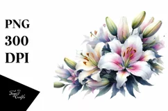 Vibrant Lily Watercolor PNG Product Image 1