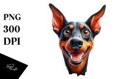 Crazy Doberman Pinscher Sticking Out | Sublimation | Clipart Product Image 3