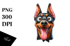 Crazy Doberman Pinscher with Popping Eyes | Sublimation | Product Image 1