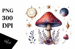 Mystical Mushroom | Celestial | Magic Mushrooms PNG |Tarot Product Image 1