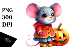Cute Baby Mouse Halloween, Transparent PNG Product Image 1