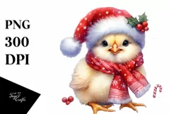 Baby Chicken in Christmas Attire PNG Product Image 3