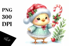 Baby Chicken in Christmas Attire PNG Product Image 1