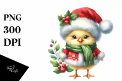 Baby Chicken in Christmas Attire PNG Product Image 3
